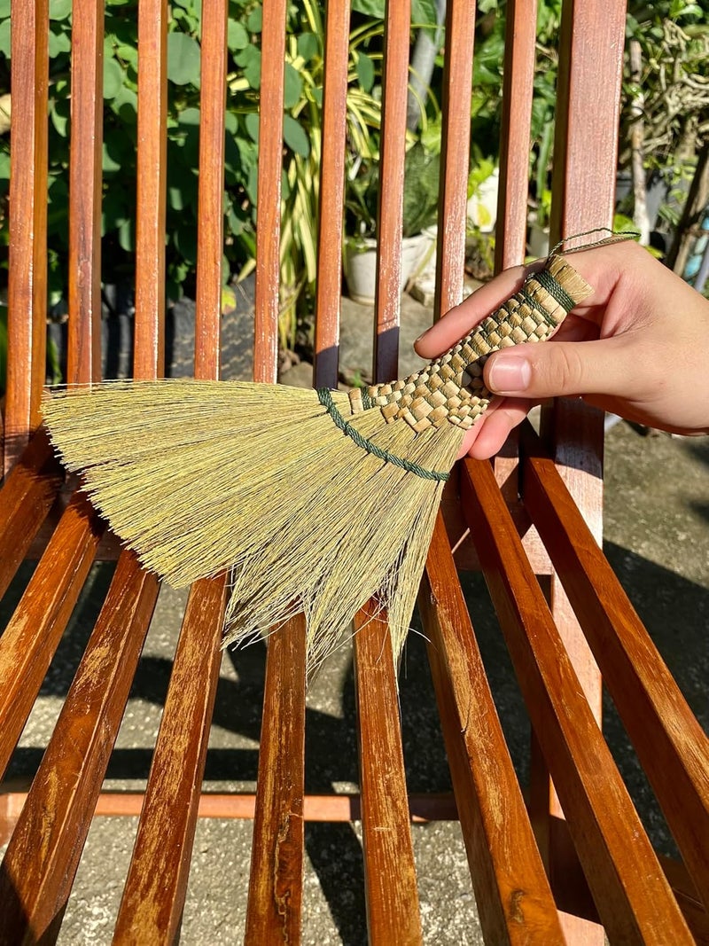 AW BROOMS Small Whisk Broom9.5 Handheld Brush Whisks Away Dust, Dirt & Debris Brush Hanger for Easy Storage Perfect for Indor Outdoor and Car - Short of Asian Whisk Broom (Soft Broom Thai) - Image 4